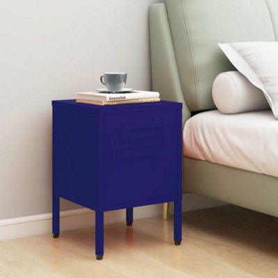 Berkfield Nightstand Navy Blue 35x35x51 cm Steel