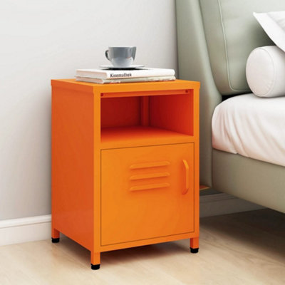 Berkfield Nightstand Orange 35x35x51 cm Steel