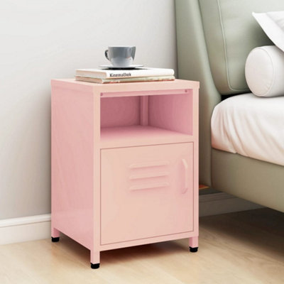 Berkfield Nightstand Pink 35x35x51 cm Steel
