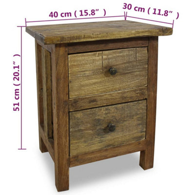 Berkfield Nightstand Solid Reclaimed Wood 40x30x51 cm DIY at B Q