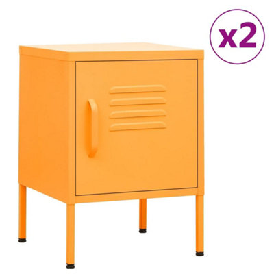 Berkfield Nightstands 2 pcs Mustard Yellow 35x35x51 cm Steel