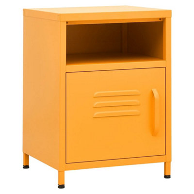 Berkfield Nightstands 2 pcs Mustard Yellow 35x35x51 cm Steel