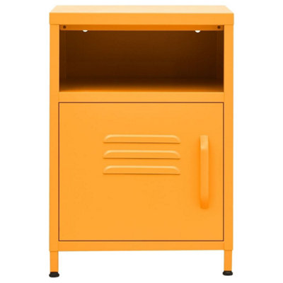 Berkfield Nightstands 2 pcs Mustard Yellow 35x35x51 cm Steel