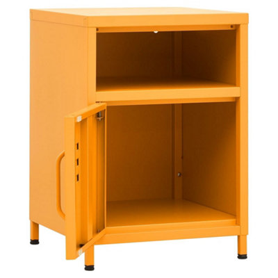 Berkfield Nightstands 2 pcs Mustard Yellow 35x35x51 cm Steel