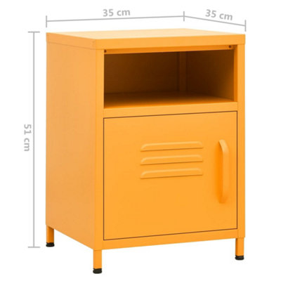 Berkfield Nightstands 2 pcs Mustard Yellow 35x35x51 cm Steel