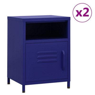Berkfield Nightstands 2 pcs Navy Blue 35x35x51 cm Steel