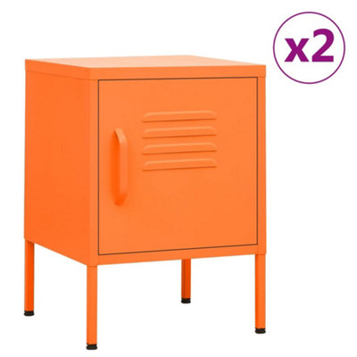 Berkfield Nightstands 2 pcs Orange 35x35x51 cm Steel