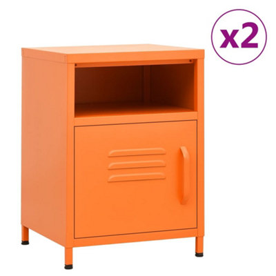 Berkfield Nightstands 2 pcs Orange 35x35x51 cm Steel