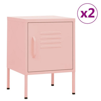 Berkfield Nightstands 2 pcs Pink 35x35x51 cm Steel