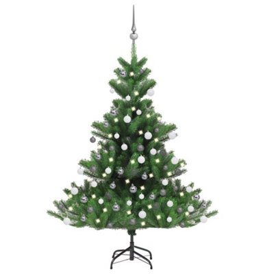 Berkfield Nordmann Fir Artificial Christmas Tree LED&Ball Set Green 120cm Price Comparisons | Compare The Build