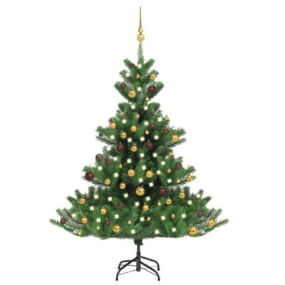 Berkfield Nordmann Fir Artificial Christmas Tree LED&Ball Set Green 150cm Price Comparisons | Compare The Build