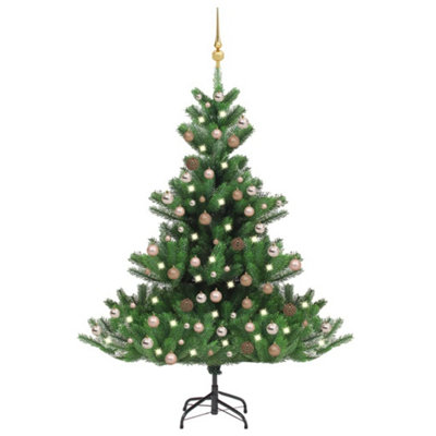 Berkfield Nordmann Fir Artificial Christmas Tree LED&Ball Set Green 210cm Price Comparisons | Compare The Build