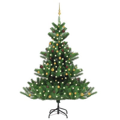 Berkfield Nordmann Fir Artificial Christmas Tree LED&Ball Set Green 240cm Price Comparisons | Compare The Build