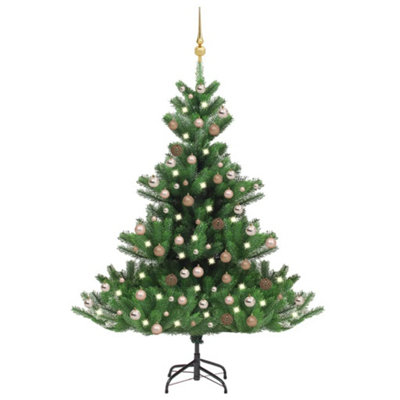 Berkfield Nordmann Fir Artificial Christmas Tree LED&Ball Set Green 240cm Price Comparisons | Compare The Build