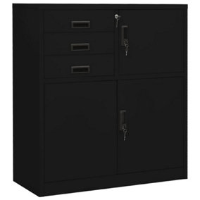 Berkfield Office Cabinet Black 90x40x102 cm Steel