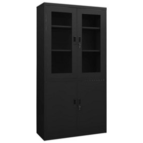 Berkfield Office Cabinet Black 90x40x180 cm Steel