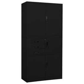 Berkfield Office Cabinet Black 90x40x180 cm Steel
