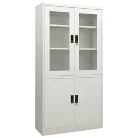 Berkfield Office Cabinet Light Grey 90x40x180 cm Steel