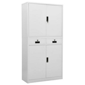 Berkfield Office Cabinet Light Grey 90x40x180 cm Steel