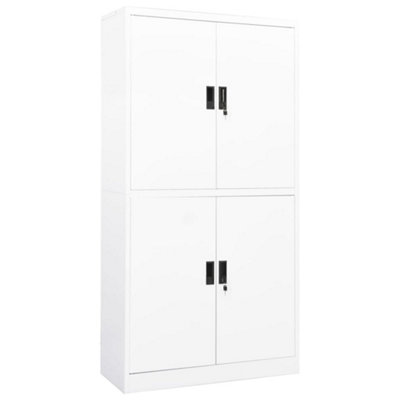 Berkfield Office Cabinet White 90x40x180 cm Steel | DIY at B&Q