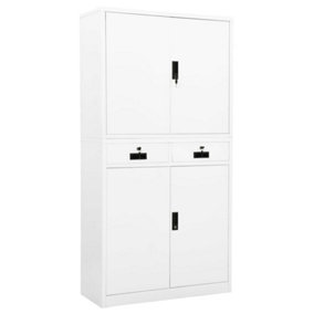 Berkfield Office Cabinet White 90x40x180 cm Steel