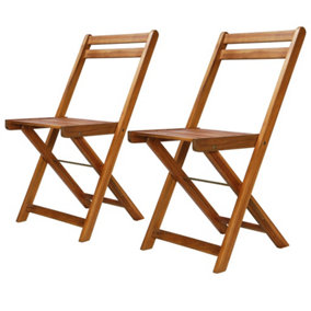 Berkfield Outdoor Bistro Chairs 2 pcs Solid Acacia Wood