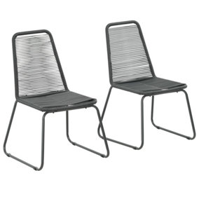 Berkfield Outdoor Chairs 2 pcs Poly Rattan Black