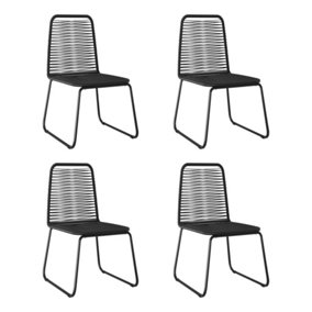 Berkfield Outdoor Chairs 4 pcs Poly Rattan Black