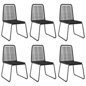 Berkfield Outdoor Chairs 6 pcs Poly Rattan Black