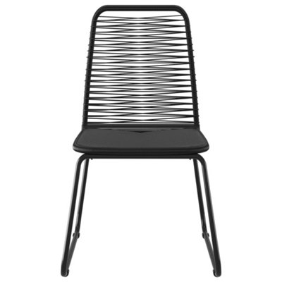 Black metal store stackable outdoor chairs