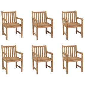 Berkfield Outdoor Chairs 6 pcs Solid Teak Wood