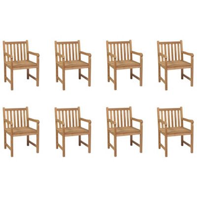 Berkfield Outdoor Chairs 8 pcs Solid Teak Wood