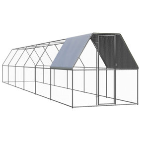 Berkfield Outdoor Chicken Cage 2x12x2 m Galvanised Steel