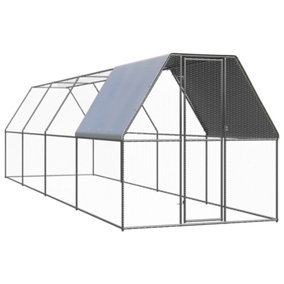Berkfield Outdoor Chicken Cage 2x8x2 m Galvanised Steel