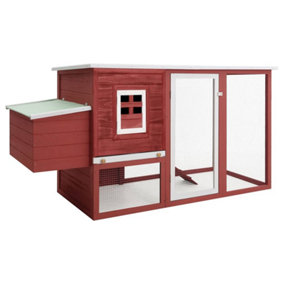 Berkfield Outdoor Chicken Cage Hen House with 1 Egg Cage Red Wood