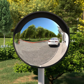Berkfield Outdoor Convex Traffic Mirror Black Diameter 45 cm Polycarbonate