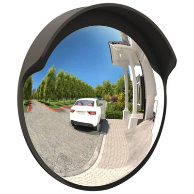 Berkfield Outdoor Convex Traffic Mirror Black Diameter 60 cm