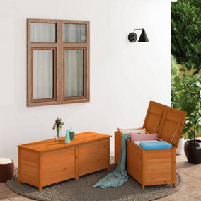 Berkfield Outdoor Cushion Box Brown 200x50x56 cm Solid Wood Fir