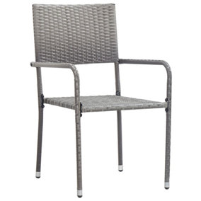 Berkfield Outdoor Dining Chairs 2 pcs Poly Rattan Grey