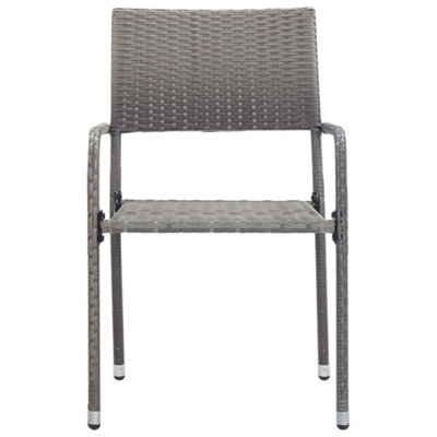 Berkfield Outdoor Dining Chairs 2 pcs Poly Rattan Grey