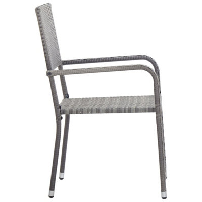 Berkfield Outdoor Dining Chairs 2 pcs Poly Rattan Grey