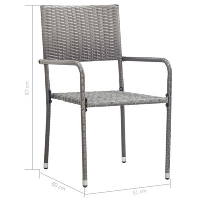 Berkfield Outdoor Dining Chairs 2 pcs Poly Rattan Grey