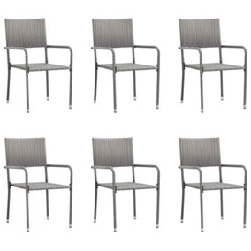 Berkfield Outdoor Dining Chairs 6 pcs Poly Rattan Anthracite