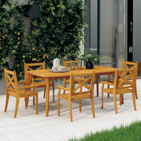 Berkfield Outdoor Dining Chairs 6 pcs Solid Wood Acacia