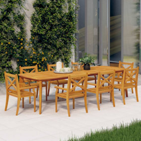 Berkfield Outdoor Dining Chairs 8 pcs Solid Wood Acacia
