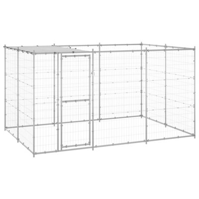 Berkfield Outdoor Dog Kennel Galvanised Steel with Roof 7.26 m2 | DIY ...