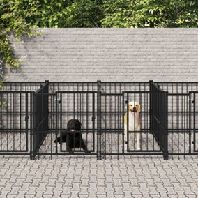 Berkfield Outdoor Dog Kennel Steel 11.26 m2