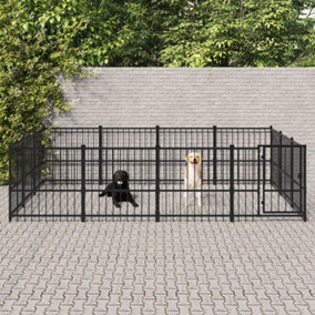 Berkfield Outdoor Dog Kennel Steel 11.58 m2
