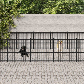 Berkfield Outdoor Dog Kennel Steel 19.76 m2