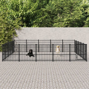 Berkfield Outdoor Dog Kennel Steel 23.52 m2